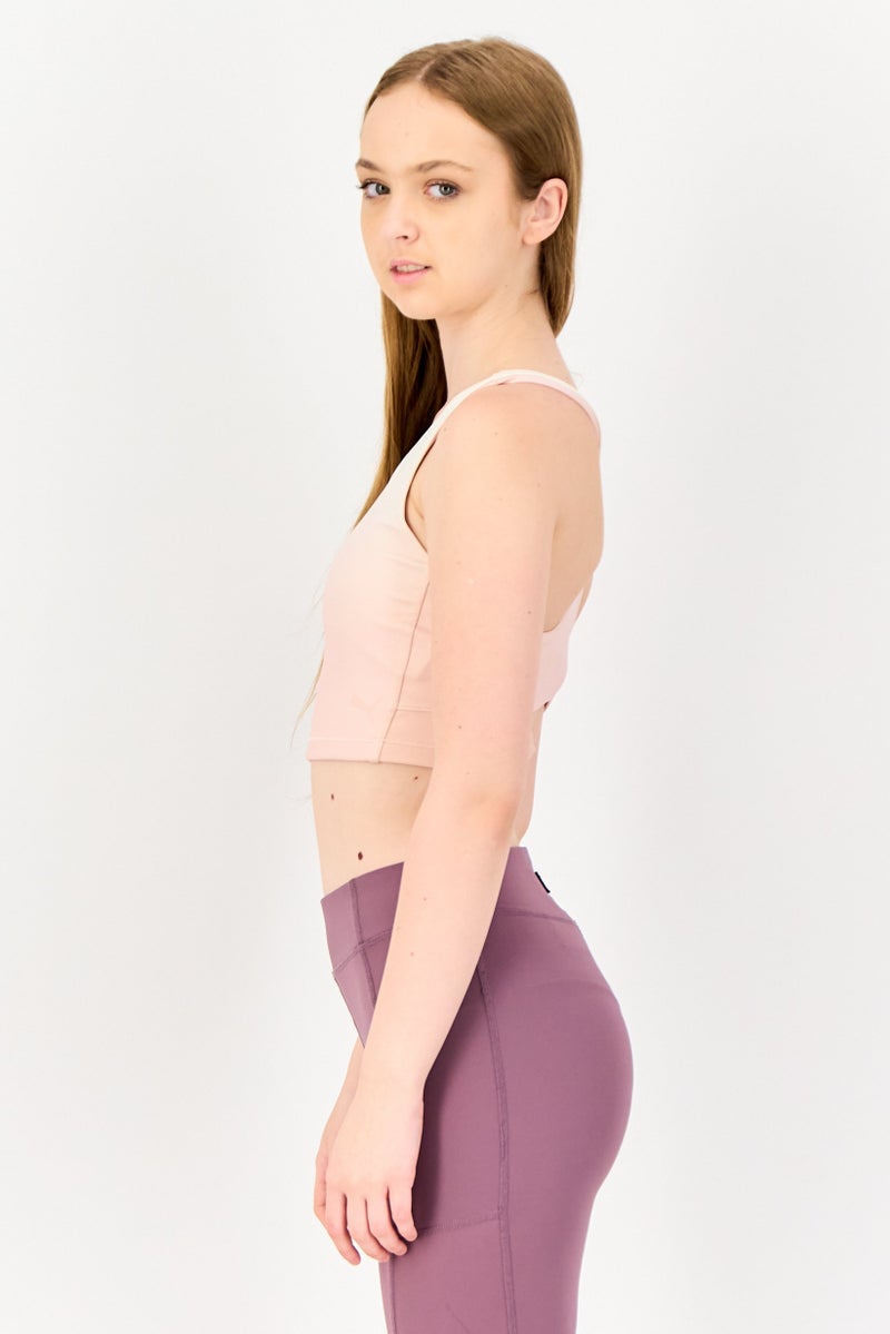 PUMA تي شيرت رياضي نسائي بملاءمة شعار العلامة التجارية في الهواء الطلق، خوخي فاتح - Image 4